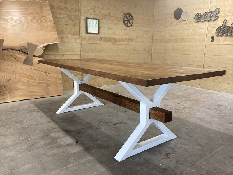 Metal X Beam Dining Table