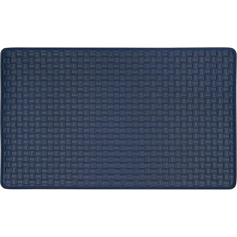 Achim Woven-Embossed Faux-Leather Anti-Fatigue Mat, Navy, 18x30 Inches