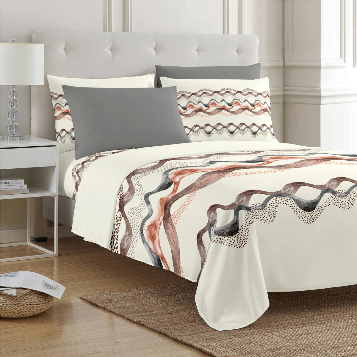 PREMIUS Zoey Soft Wrinkle-Free Microfiber Sheet Set, Beige, photo 8 of 28