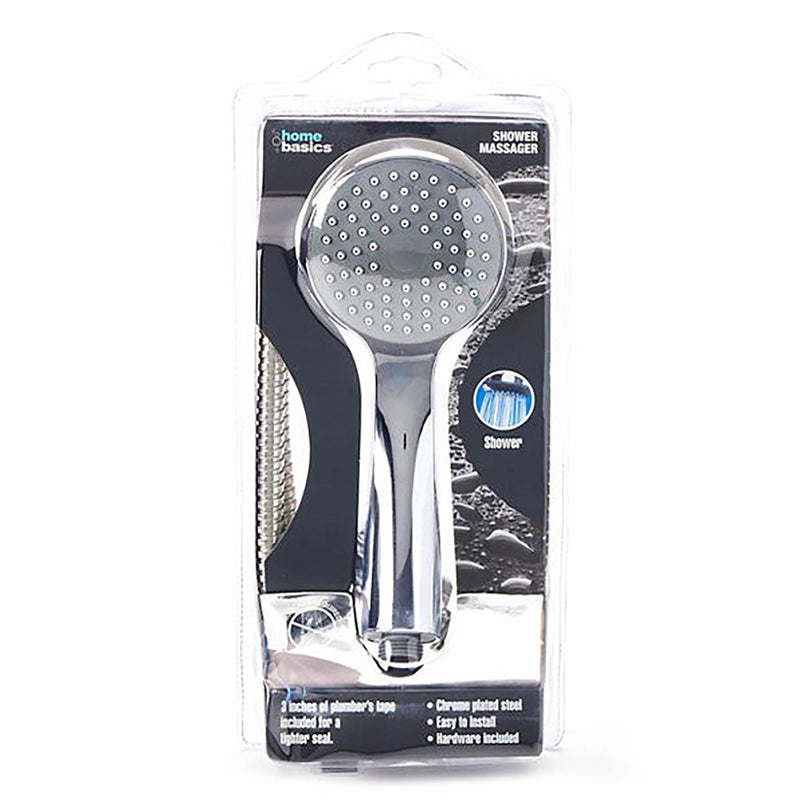 Home Basics Single Function Shower Head Massager, Chrome