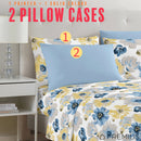 PREMIUS Eliana Soft Wrinkle-Free Microfiber Sheet Set, Blue-Yellow