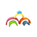 **Pre-order (Ships in 2-3 Weeks)**6 Pcs Small Rainbow Stacking Blocks – Pastel / Macaron Colors