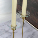Bobeche - SET OF 2 White Stars Clear Glass 2.75 Inch
