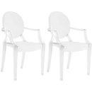 JOON 2 Pack Kids Ghost Chairs with Armrest, 25x13x14.5 Inches, Transparent