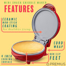 PREMIUS Ceramic Non-Stick Mini Snack Flat Griddle Maker, 4 Inch Mold