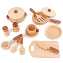 **Pre-order (Ships in 2-3 Weeks)**15 Pcs Wooden Kitchen Cookware Playset