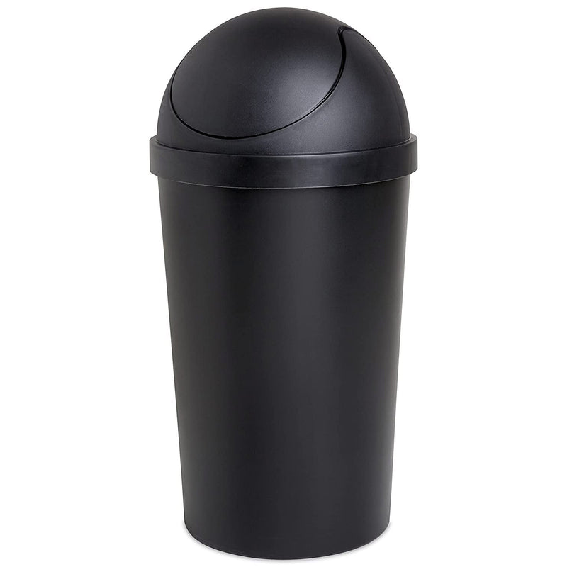 Sterilite Round SwingTop Wastebasket, Black, 3 Gallon