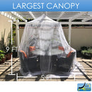 Just Relax Extra-Large Indoor-Outdoor Round Canopy Mosquito Net, White, 5x9 Feet