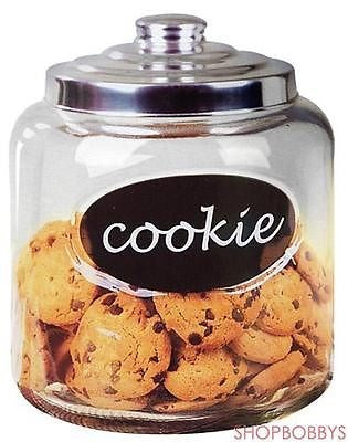 Home Basics Cookie Jar With Metal Top, 7.5x7.5x9.5 Inches