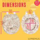 PREMIUS Wood Toilet Seat, Beige Marble, Standard Round, 17 Inches