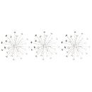 PREMIUS 3 Piece Metal and Jeweled Burst Set Wall Decor, Silver, 10 Inches, 30 Inches Overall