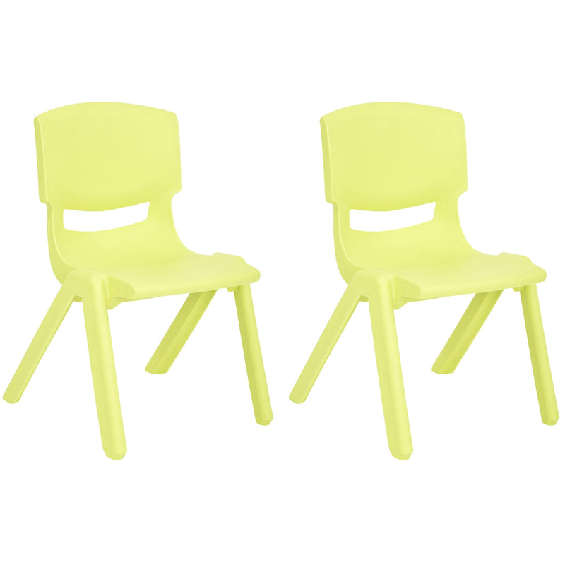 JOON Stackable Plastic Kids Learning Chairs, Lime, 20.5x12.75X11 Inches, 2-Pack (Pack of 2)