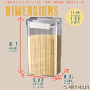 PREMIUS Plastic Food Storage Container, Rectangle, Clear-Natural