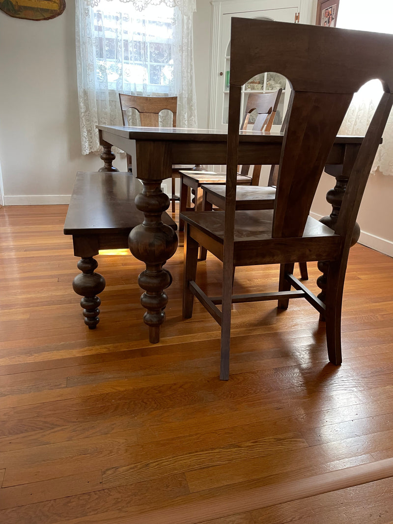 Massive Modern Spindle Leg Style Dining Table