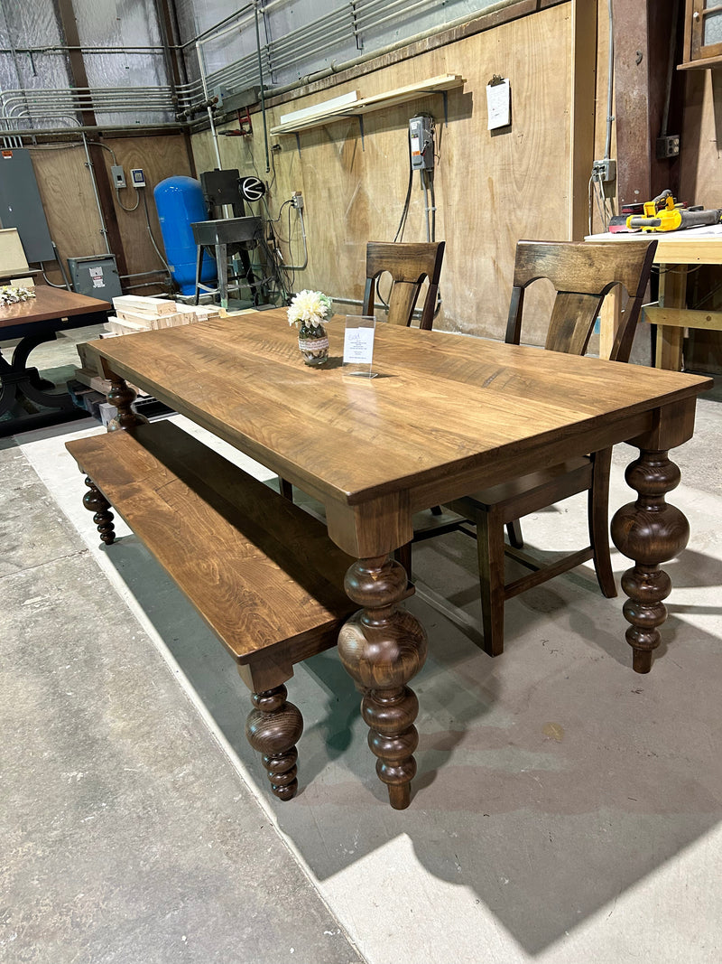 Massive Modern Spindle Leg Style Dining Table