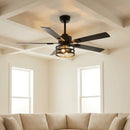 Vaczon 52 Inch 60 Inch Industrial Downrod Ceiling Fan with Light and APP & Remote Control