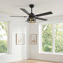 Vaczon 52 Inch 60 Inch Industrial Downrod Ceiling Fan with Light and APP & Remote Control