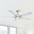 52" Tata Nagar Industrial Brush Nickel Downrod Mount Reversible Ceiling Fan with Lighting and Remote Control