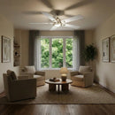 52" Tata Nagar Industrial Brush Nickel Downrod Mount Reversible Ceiling Fan with Lighting and Remote Control