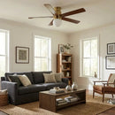 52 Inch Fanny Double-sided Blades Flush Mount LED Ceiling Fan with Remote Control by Parrot Uncle