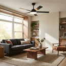 Vaczon 52 Inch 5 Blades DC Motor Modern Downrod Ceiling Fan with LED Light and Remote Control