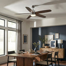 52" Dicken Farmhouse Downrod Mount Reversible Ceiling Fan with Lighting and Remote Control