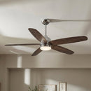 52" Dicken Farmhouse Downrod Mount Reversible Ceiling Fan with Lighting and Remote Control