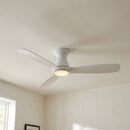 52" Ahmedabad Industrial DC Motor Flush Mount Reversible Ceiling Fan with LED Lighting and Remote Control