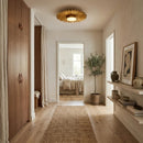 Golden Sunburst 2 Light Flush Mount Lighting