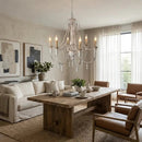 Billiter 6 Light Wood Gray Chandelier by Parrot Uncle