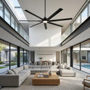 84 Inch 100 Inch Padus Black Large Size Ceiling Fan with Dimmable Lighting and Remote Control by ParrotUncle