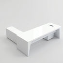 Newton · White Executive Desk w/ Mobile Storage