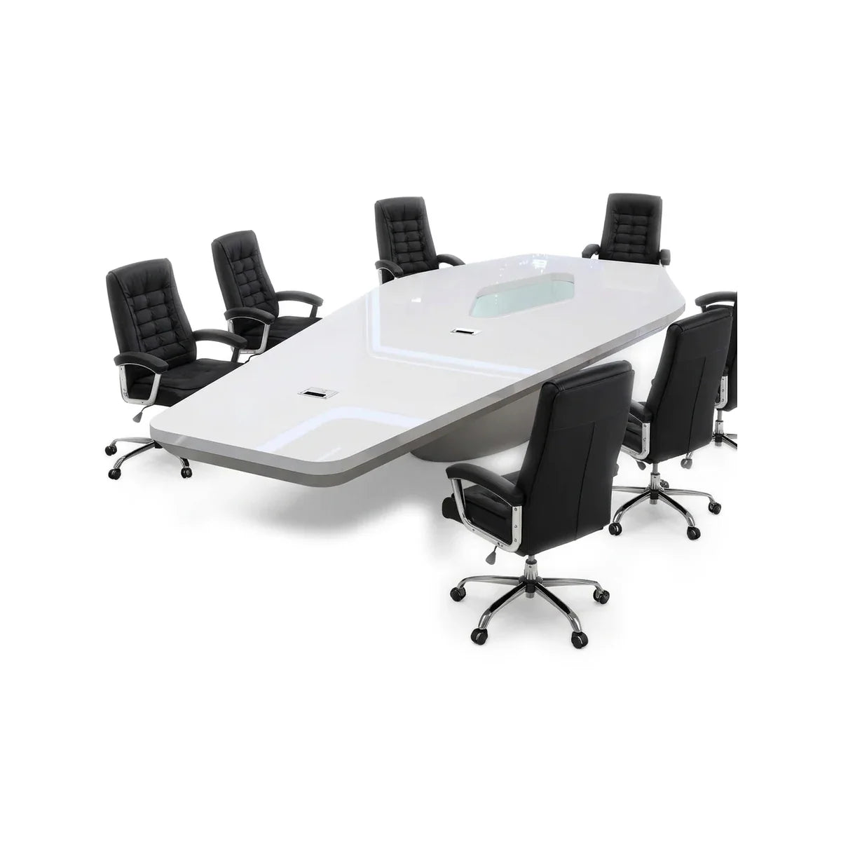 Vertix · White Conference Room Table, Tapered Hexagon