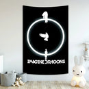 Imagine dragons band poster tapestry white & red bedroom wall decor by Decorbites