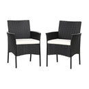 2 Pieces Patio Wicker Chairs with Cozy Seat Cushions by LJGDeals