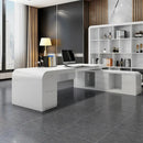 Halcyon · White L-Shaped Executive Desk