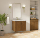 James Martin Laurent 30" Dual Mount Single Bathroom Vanity, Honey Oak