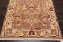 3'10" x 5'10" Hand Knotted Wool High Low Pile Area Rug Brown