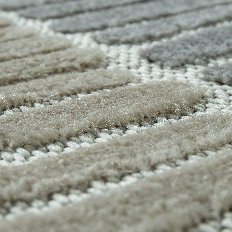 In- & Outdoor Rug Marrakesh Carved Design - Brown Blue