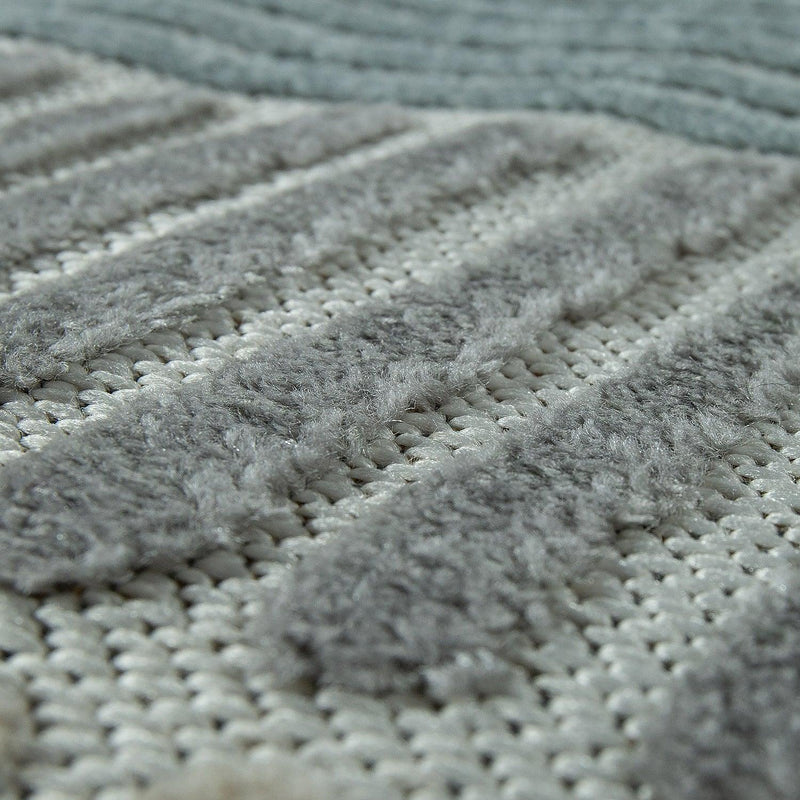 In- & Outdoor Rug Marrakesh Carved Design - Brown Blue