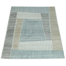 In- & Outdoor Rug Marrakesh Carved Design - Brown Blue