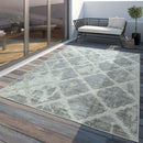 Outdoor Rug Marrakesh Moroccan Diamond Pattern - Light-Grey