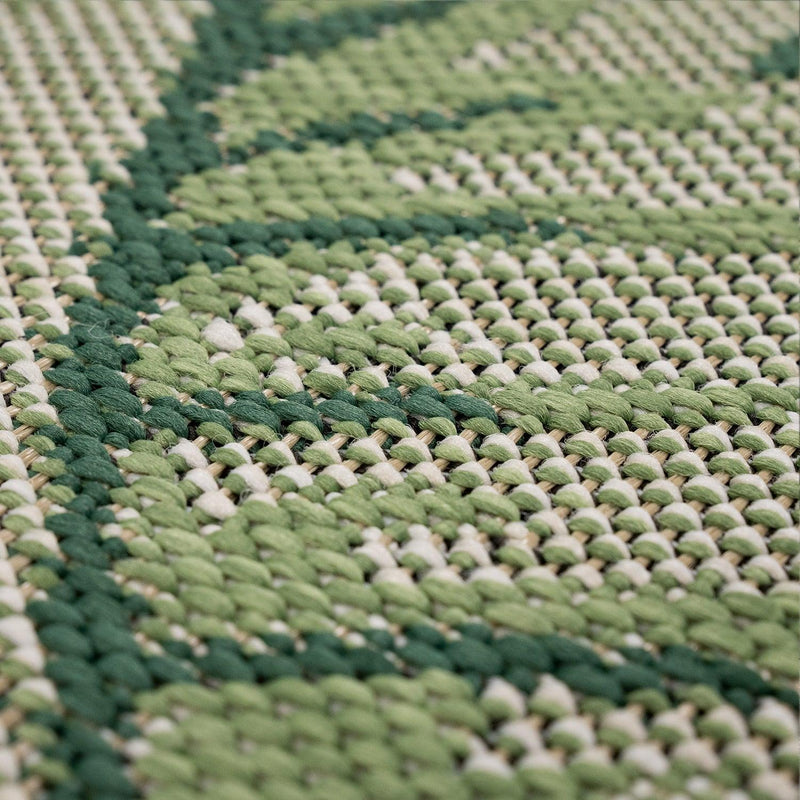 In- & Outdoor Rug Ostende for Patio Jungle Design - Green Beige