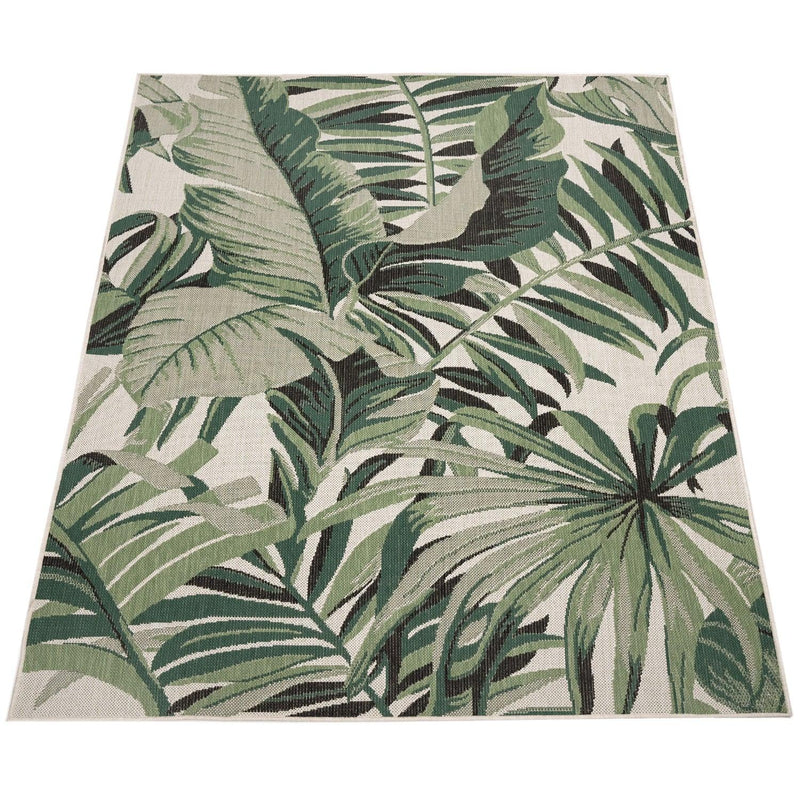 In- & Outdoor Rug Ostende for Patio Jungle Design - Green Beige