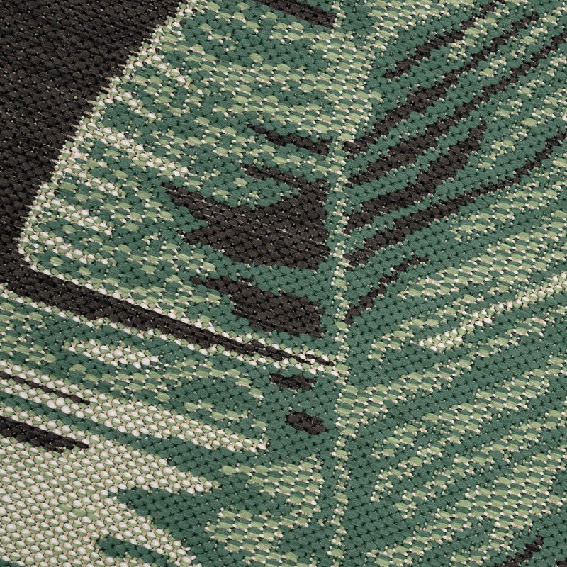 In- & Outdoor Rug Ostende Jungle Leaves - Black Green