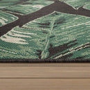 In- & Outdoor Rug Ostende Jungle Leaves - Black Green