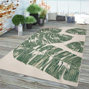 In- & Outdoor Rug Ostende Jungle Leaves - Cream Green