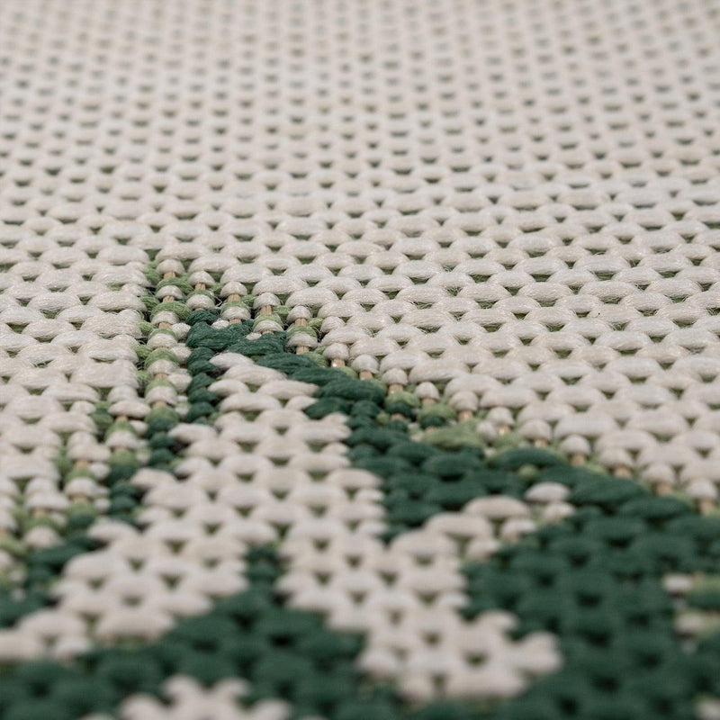 In- & Outdoor Rug Ostende Jungle Leaves - Cream Green