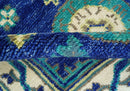 In Stock Khotan Design Blue And Beige Hand Knotted 4x6 Wool Rug by The Rug Decor