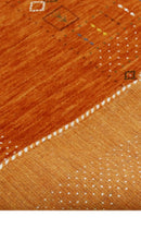 Orange Contemporary Hand-Loomed Wool Area Rug With Center Pattern Design by The Rug Decor